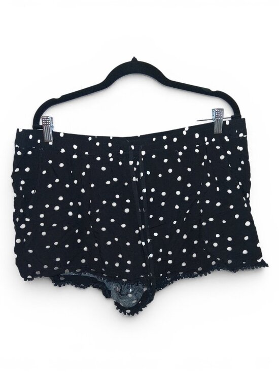 a.n.a Pants - Black White Polka Dot Drawstring Boho Pom Pom Shorts Women's